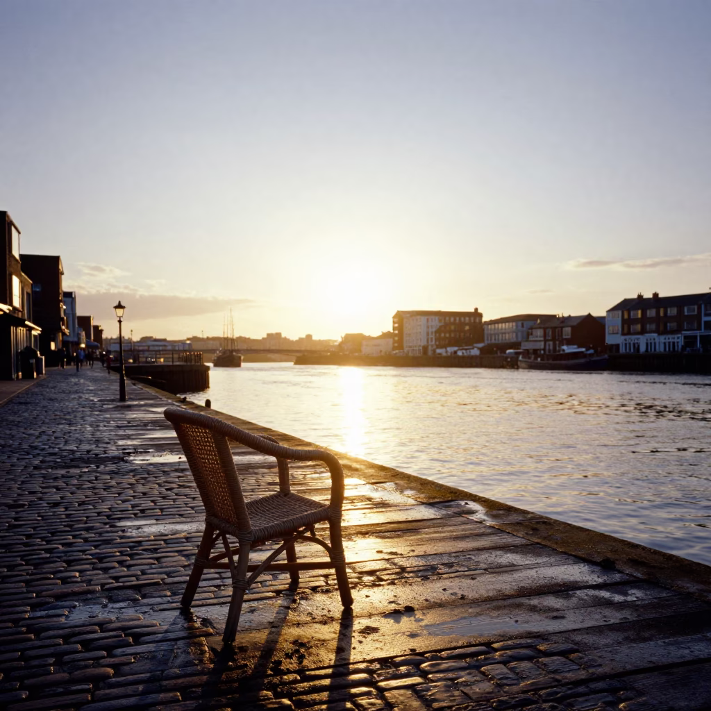 Harbourside in Bristol at Golden Hour in in Bristol, United Kingdom