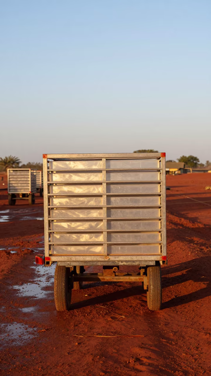 Hatchery Cart at Dawn in Niger Rainy Season in along a feedlot lane in Niger