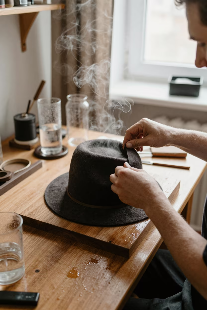 Hatter Blocking Hat Steam Form Desk in on a writing desk in Debrecen