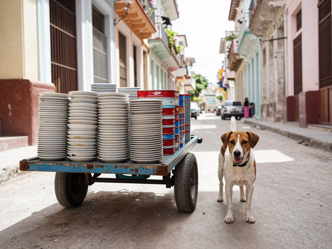 Havana Dog at Late Morning Light in in Havana, Cuba