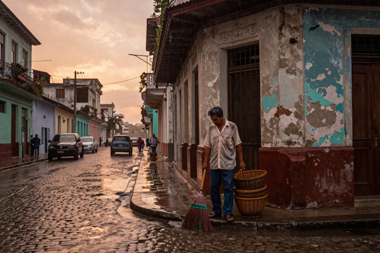 Havana Man at Dusk Light in in Havana, Cuba