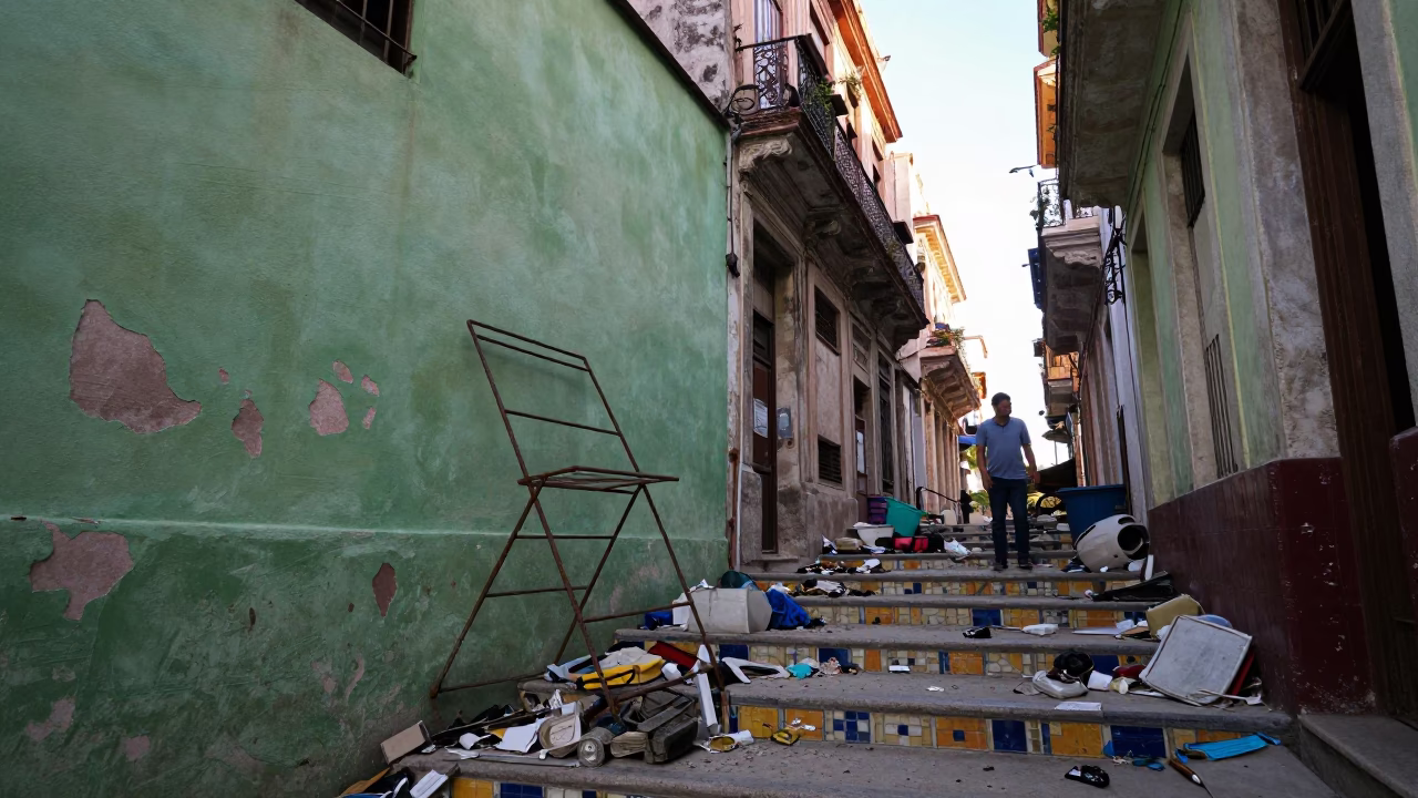 Havana Man at Early Morning Light in in Havana, Cuba