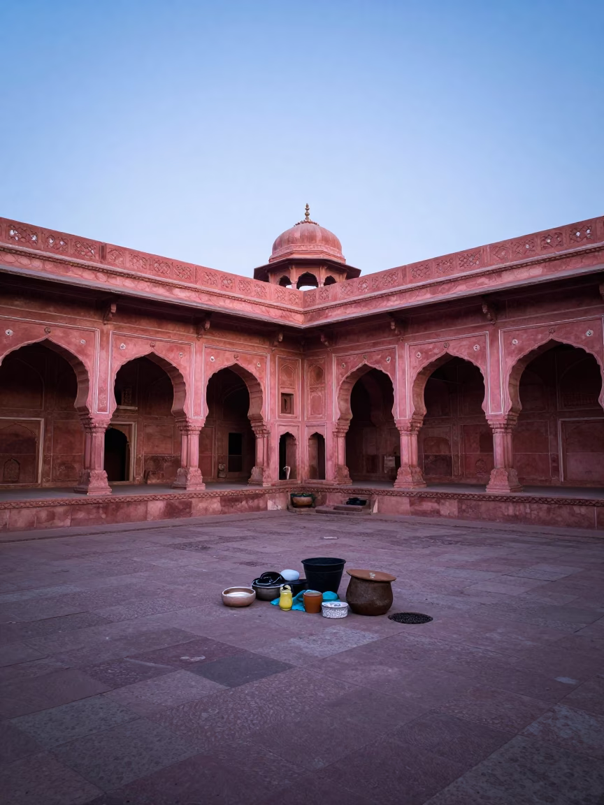 Haveli Courtyard at First Light Of Dawn in Jaipur in in Jaipur, India