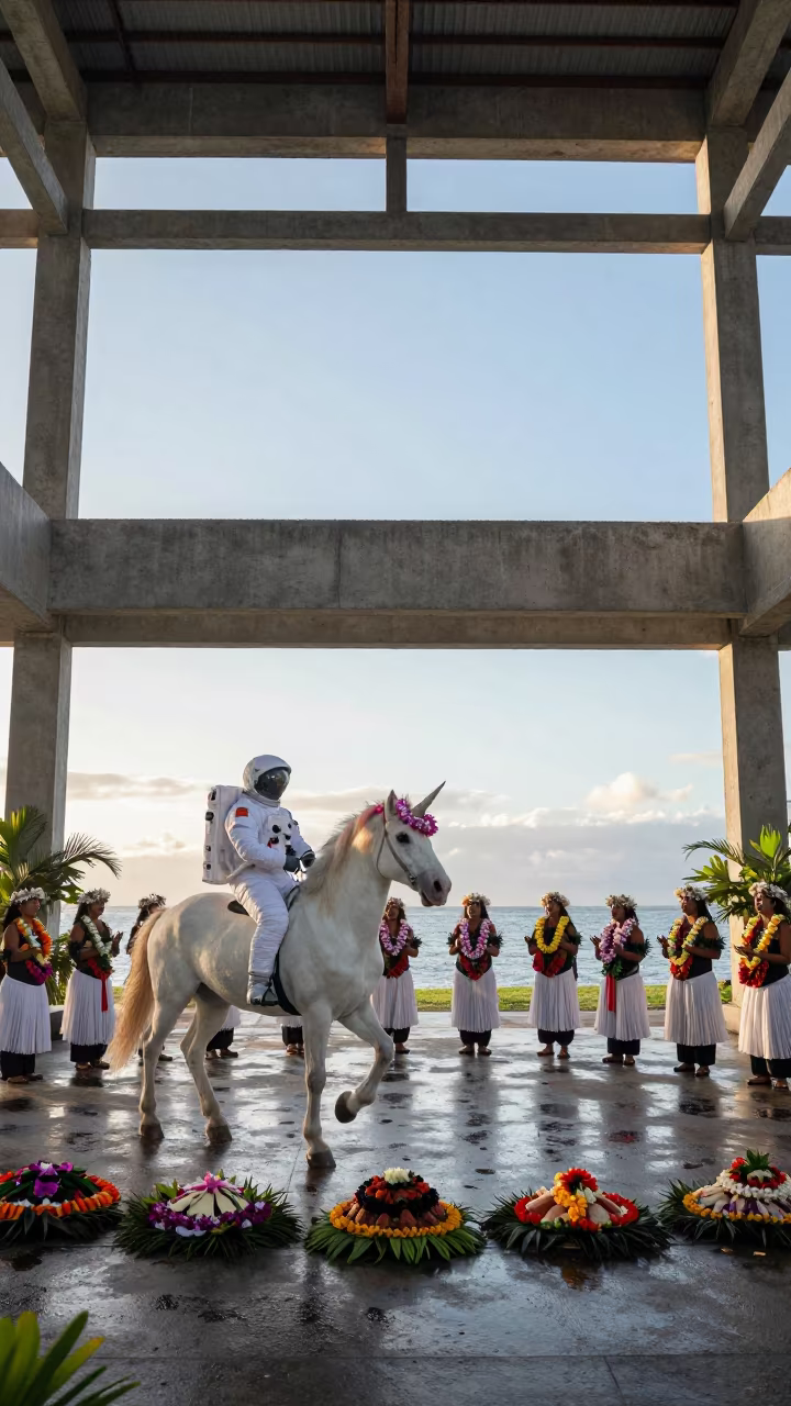 Hawaiian Luau Feast in Arua Prayer Hall in in a prayer hall in Arua