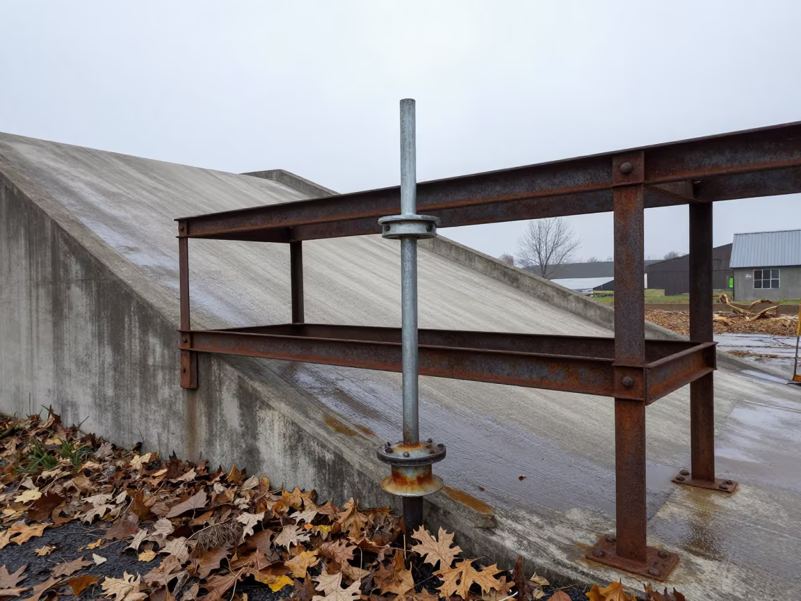 Hay moisture probe on stockyard ramp in at a stockyard loading ramp in Piedmont