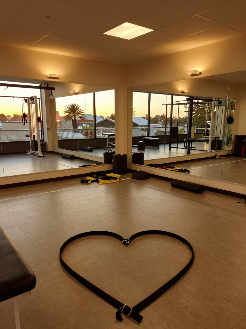 Heart Strap Bin in Perth Recovery Lounge in inside a recovery lounge beside foam rollers in Perth