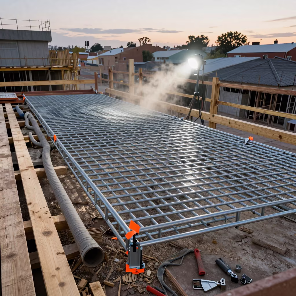Heat Duct Rack on Ciudad Ojeda Construction Deck in on an active construction deck near Ciudad Ojeda