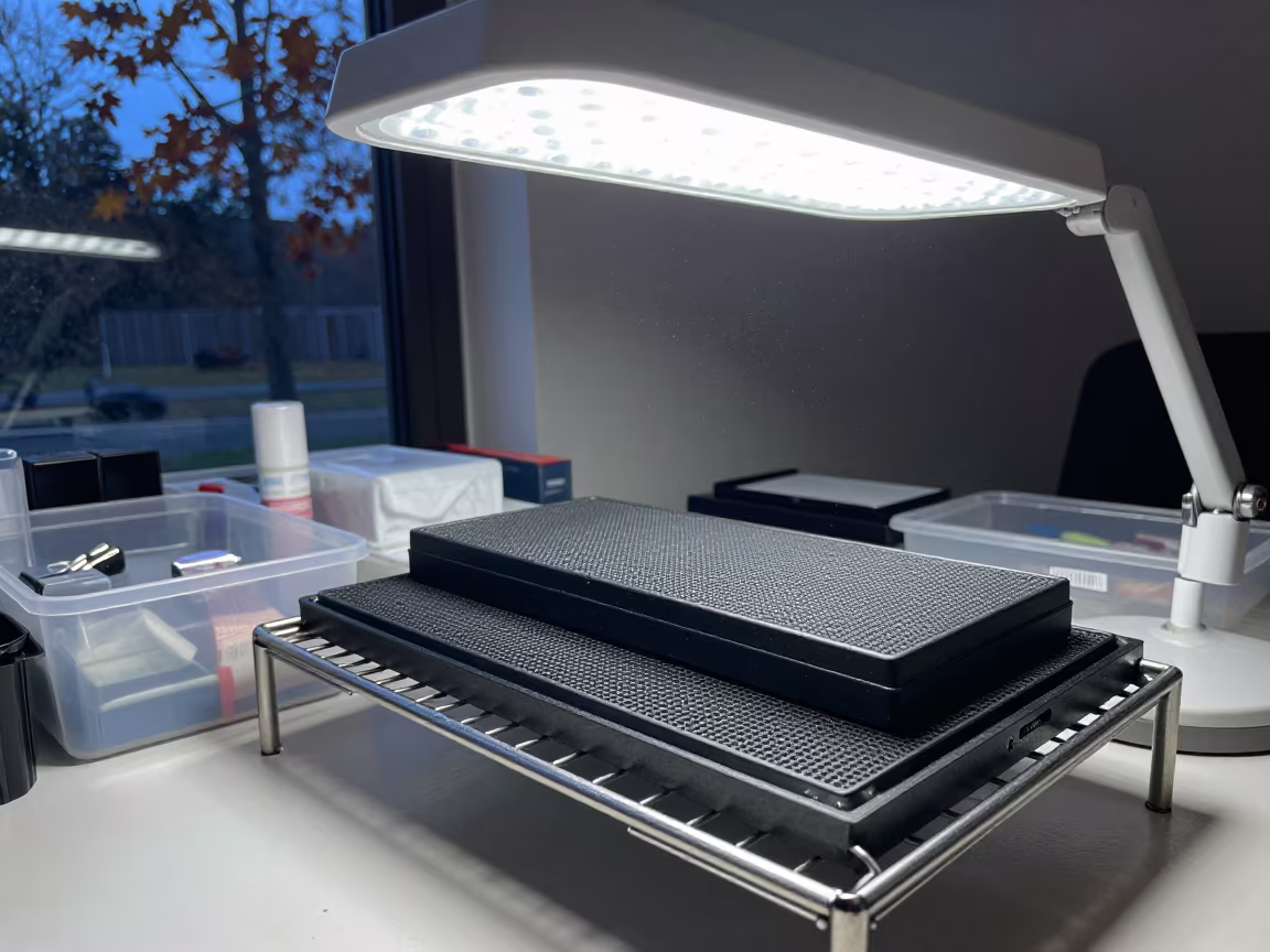 Heat Mat Rack in Autumn Beauty Supply in in a beauty supply area under white LEDs near Almaty