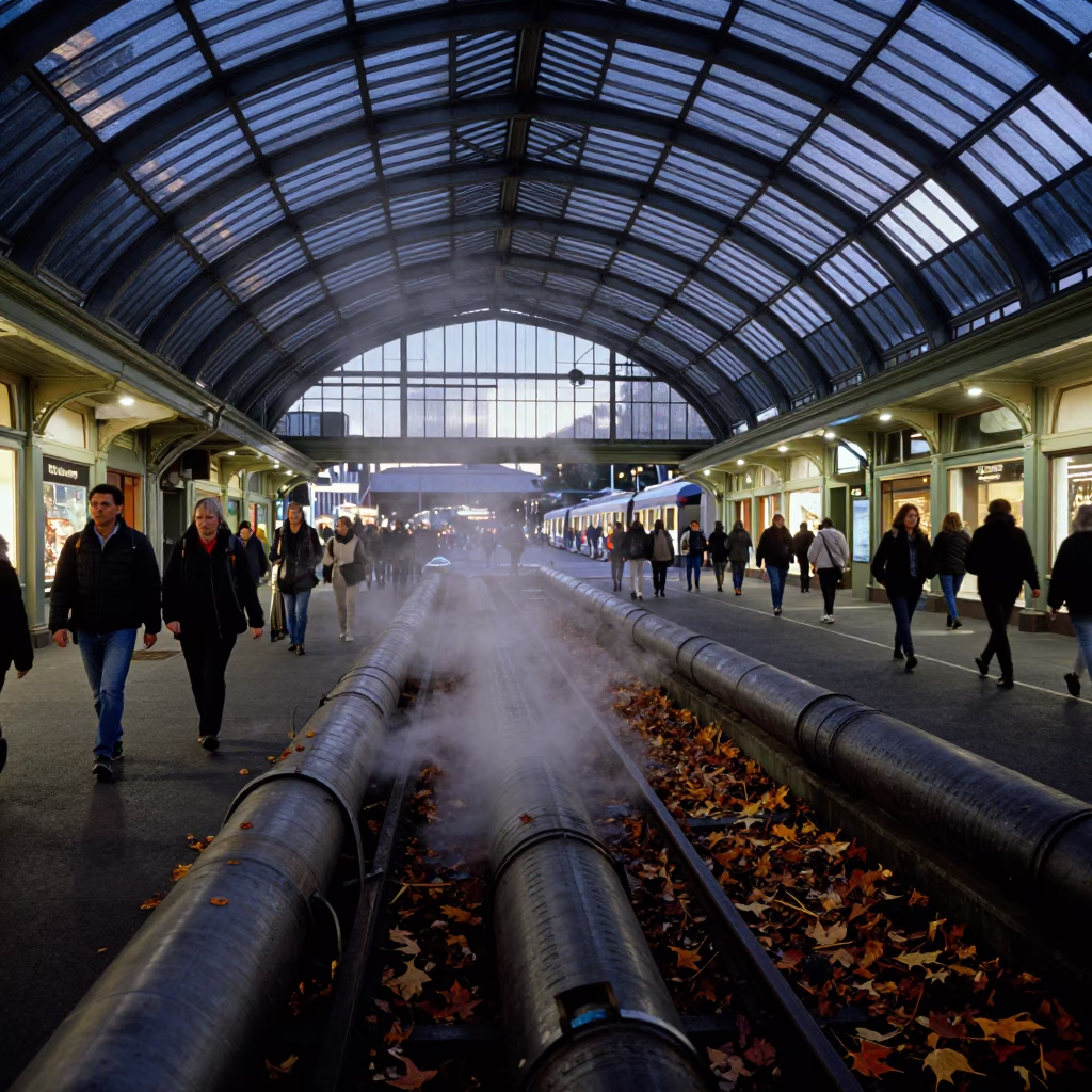 Heating Trench in Wellington at Twilight in in Wellington, New Zealand
