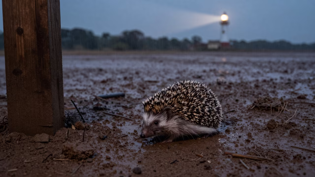 Hedgehog in Senegal Dry Season Rain Dawn in in Senegal