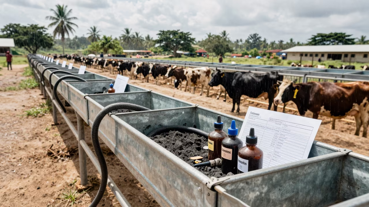 Heifer Breeding Chalk Drawer at Comoros Stockyard in at a stockyard loading ramp in Comoros