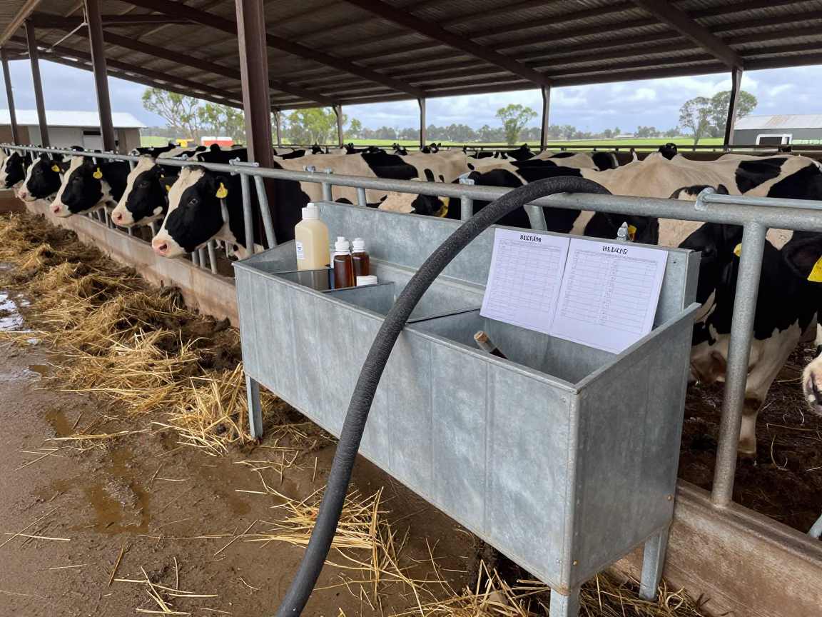 Heifer Breeding Chalk Drawer in Victorian Feedlot in along a feedlot lane in Victoria