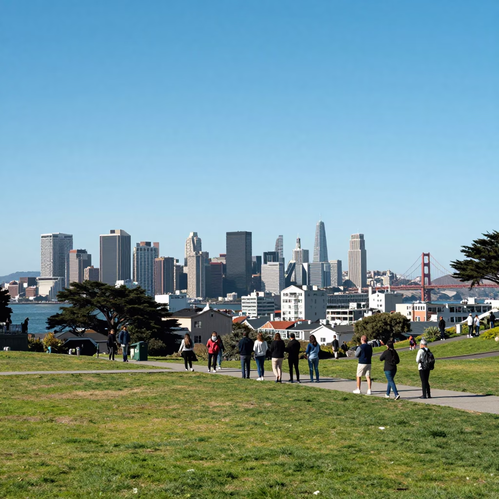 Heights Park in San Francisco at Afternoon Light in in San Francisco, California, United States