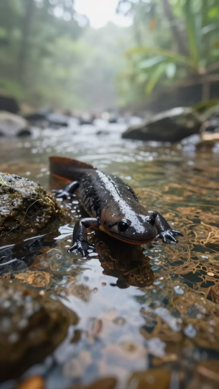 Hellbender Salamander in Cuban Stream in in Cuba