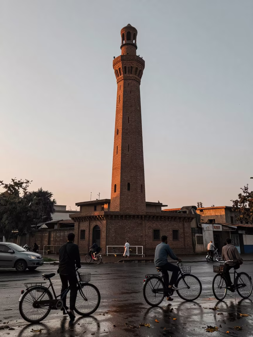 Helwan Factory Whistle Tower at Dawn Monsoon in in Helwan
