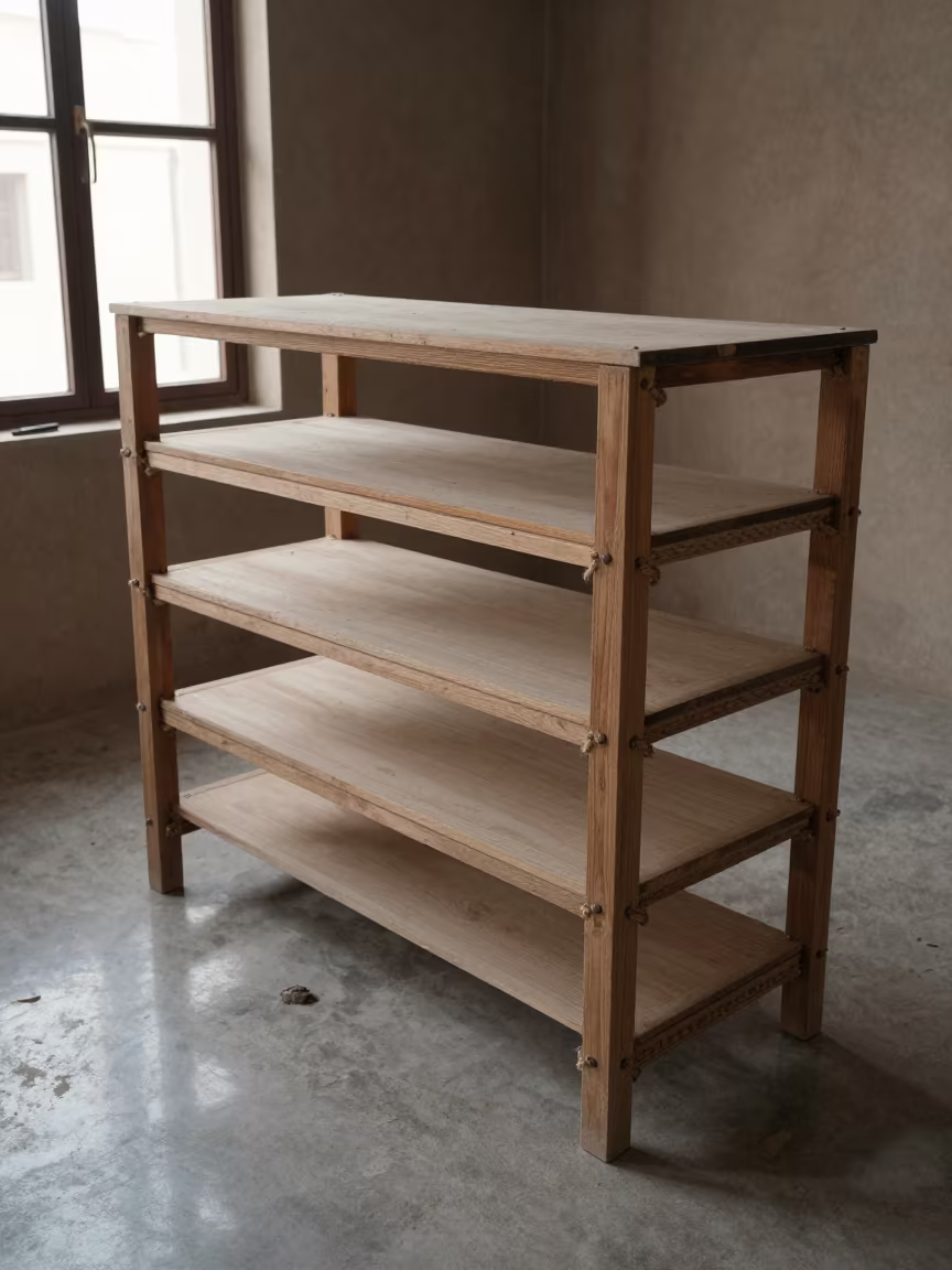 Hemp Rope Braiding on Dusty Library Table in on a dusty library table in Ajman