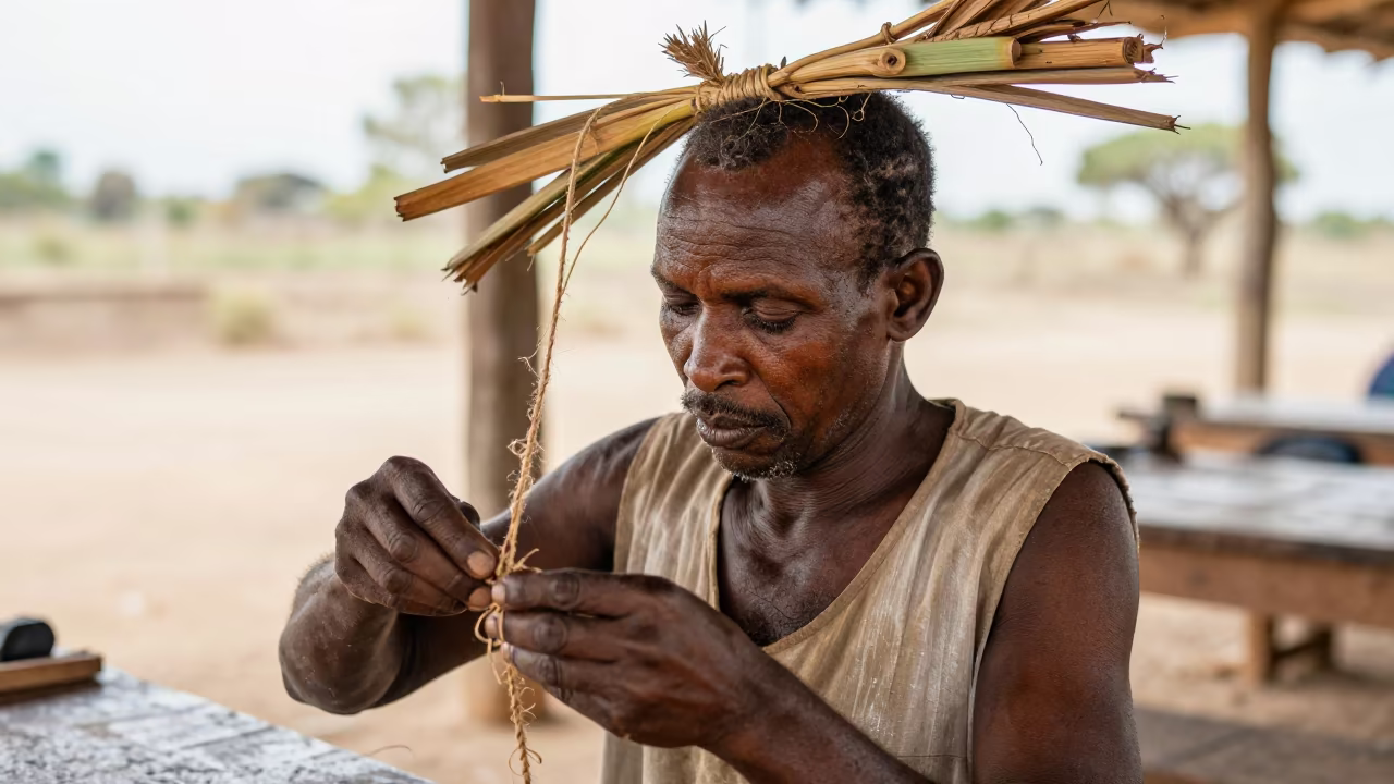 Hemp Rope Maker Gqeberha Portrait in inside a textile atelier in Gqeberha