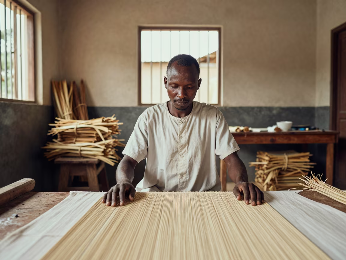 Hemp Rope Maker in Jijiga Textile Atelier in inside a textile atelier in Jijiga