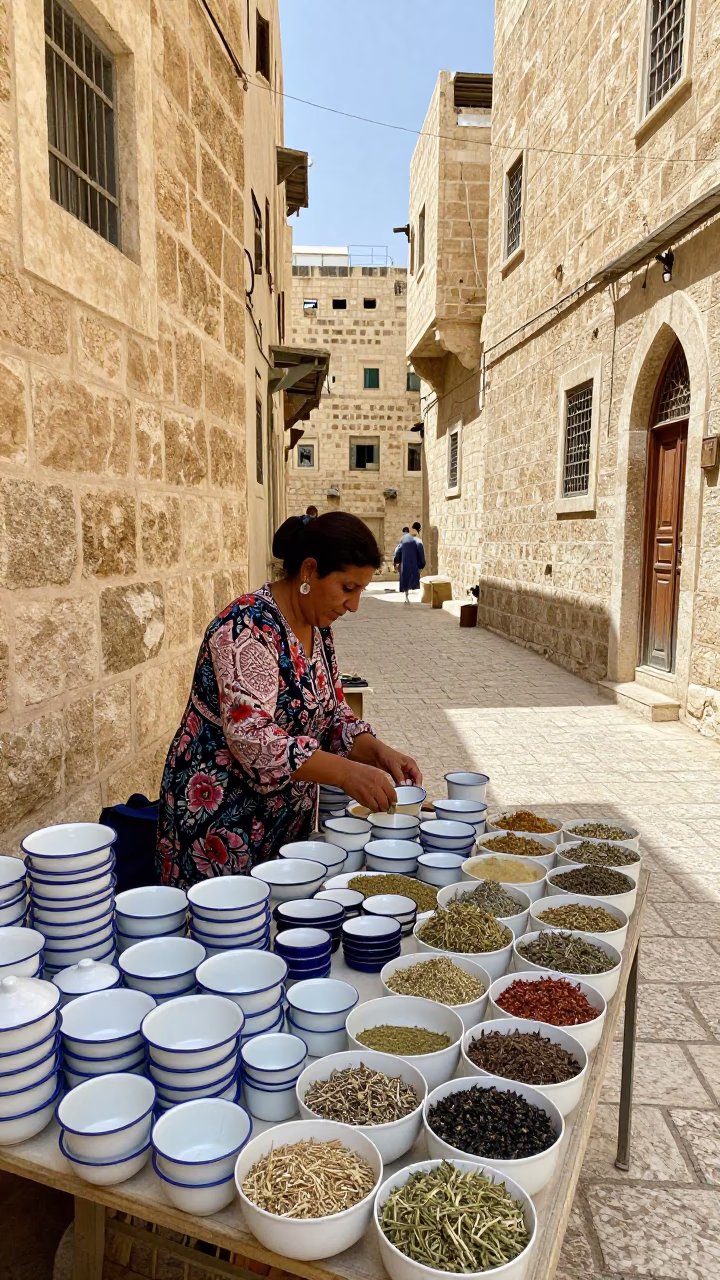 Herbs at Late Morning Light in in Amman, Jordan