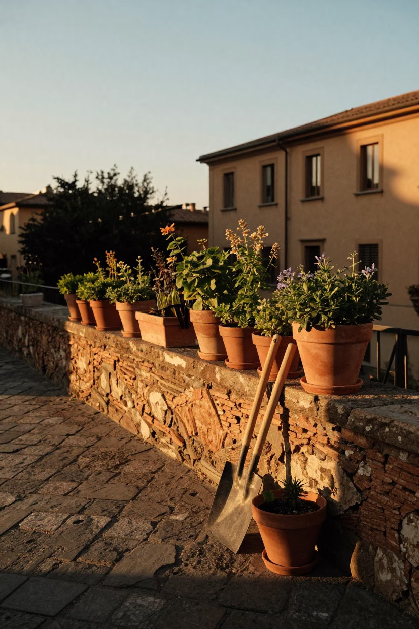 Herbs in Bologna at Golden Hour in in Bologna, Italy