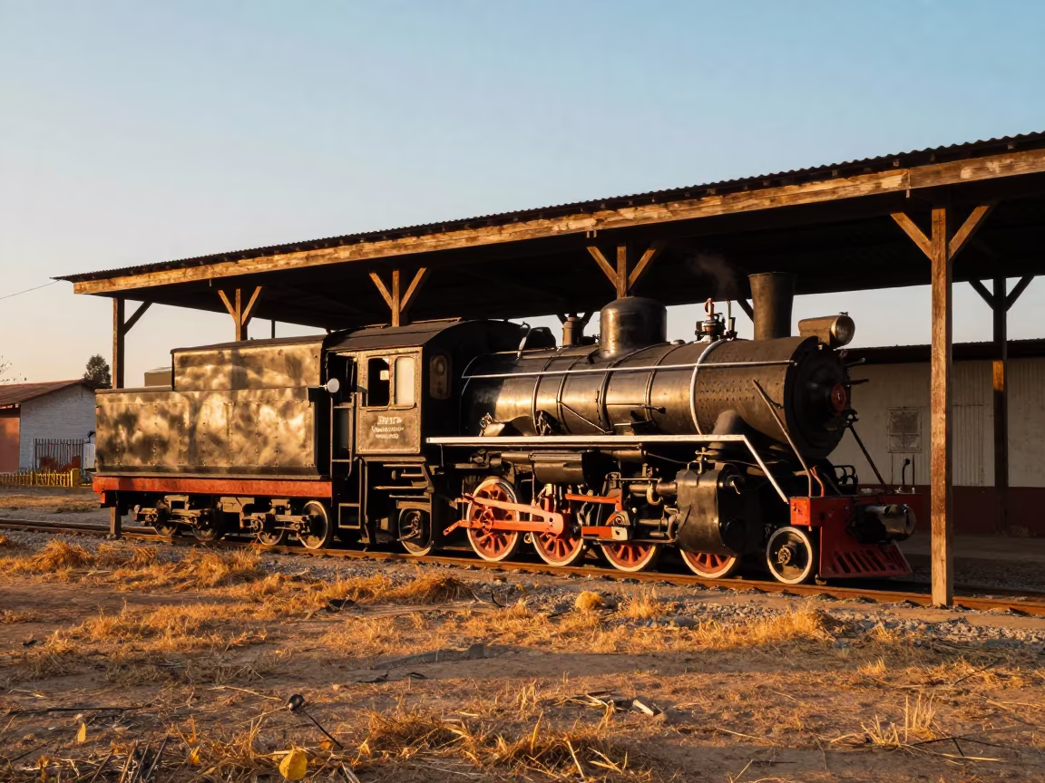 Heritage Steam Locomotive at Kandahar Sunset in near Kandahar