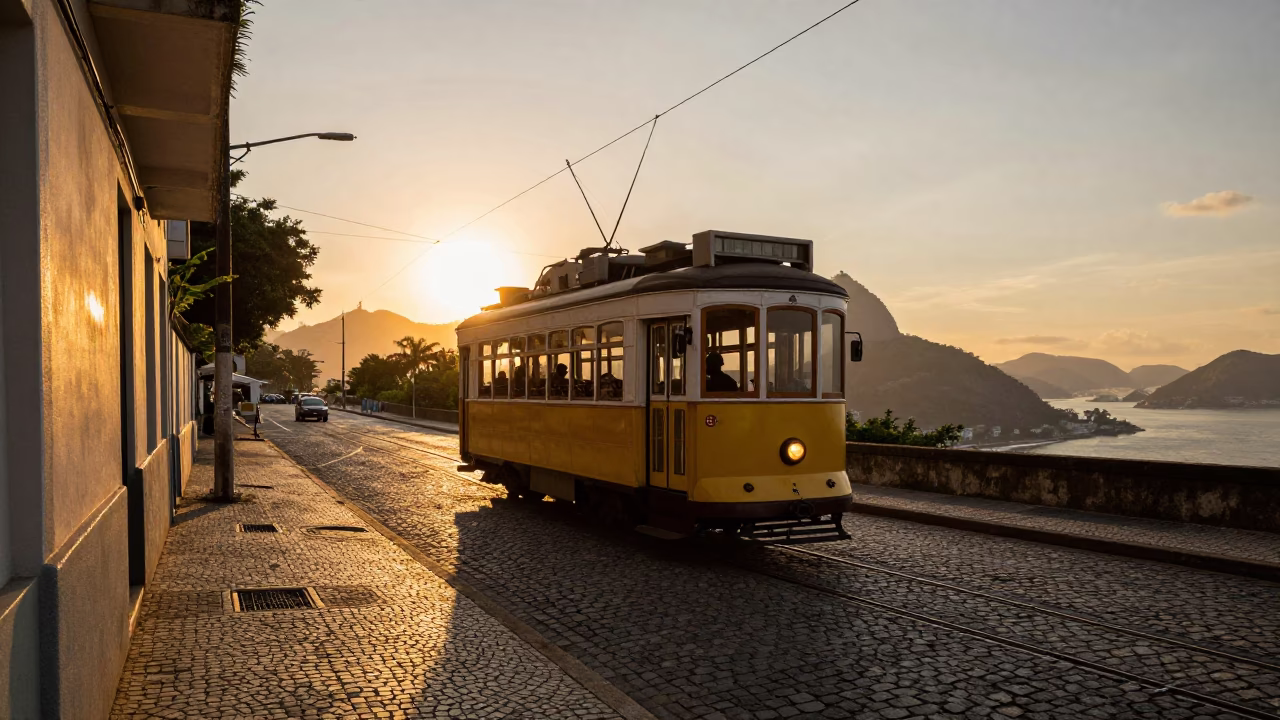 Heritage Tram in Rio De Janeiro in in Rio de Janeiro, Brazil