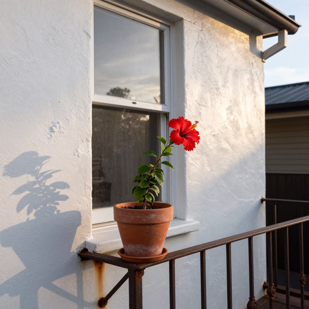 Hibiscus in Sydney at Evening Light in in Sydney, New South Wales, Australia