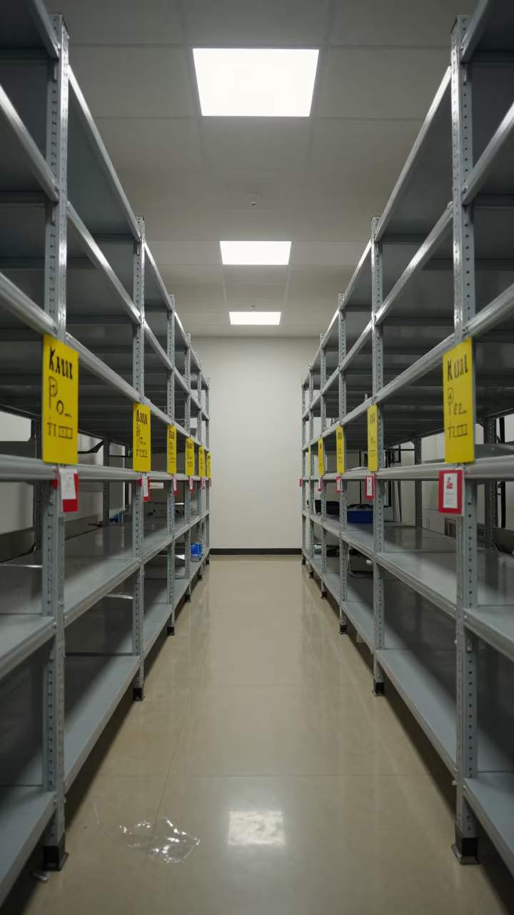 High Bay Rack with Signs in Hsinchu Dispatch Office in inside a dispatch office above the dock in Hsinchu