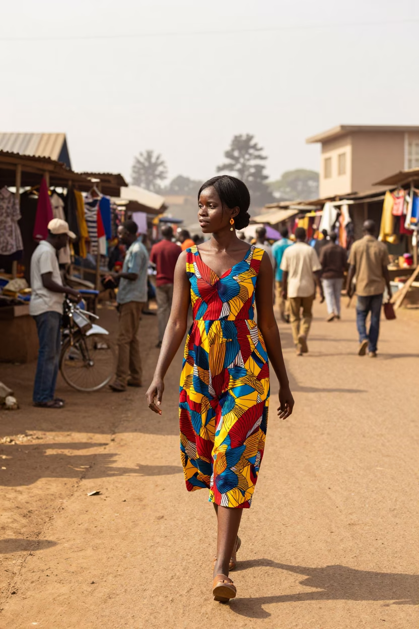 High Fashion 1970s Nairobi Morning Street Style with Vintage Accessories in in Nairobi, Kenya