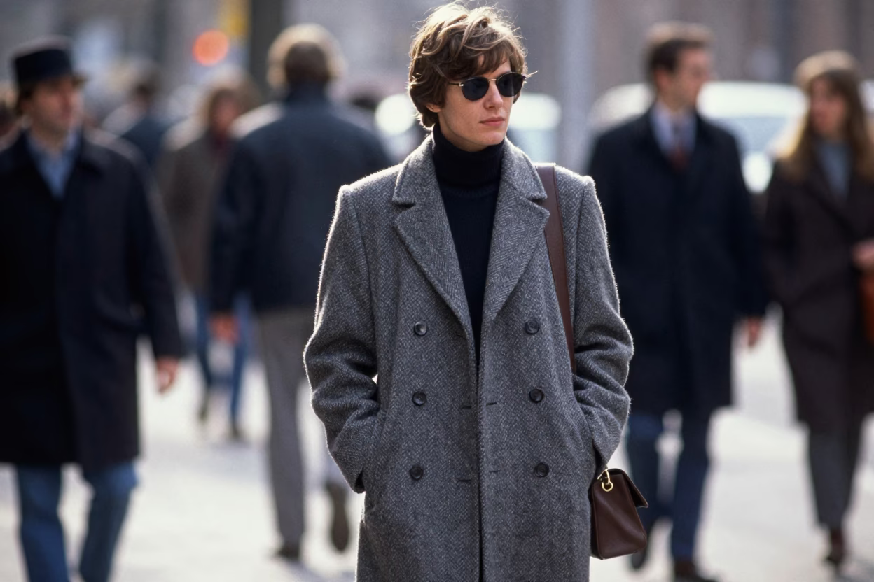 High Fashion 1980s Boston Street Style Late Morning Candid Moment in in Boston, Massachusetts, United States