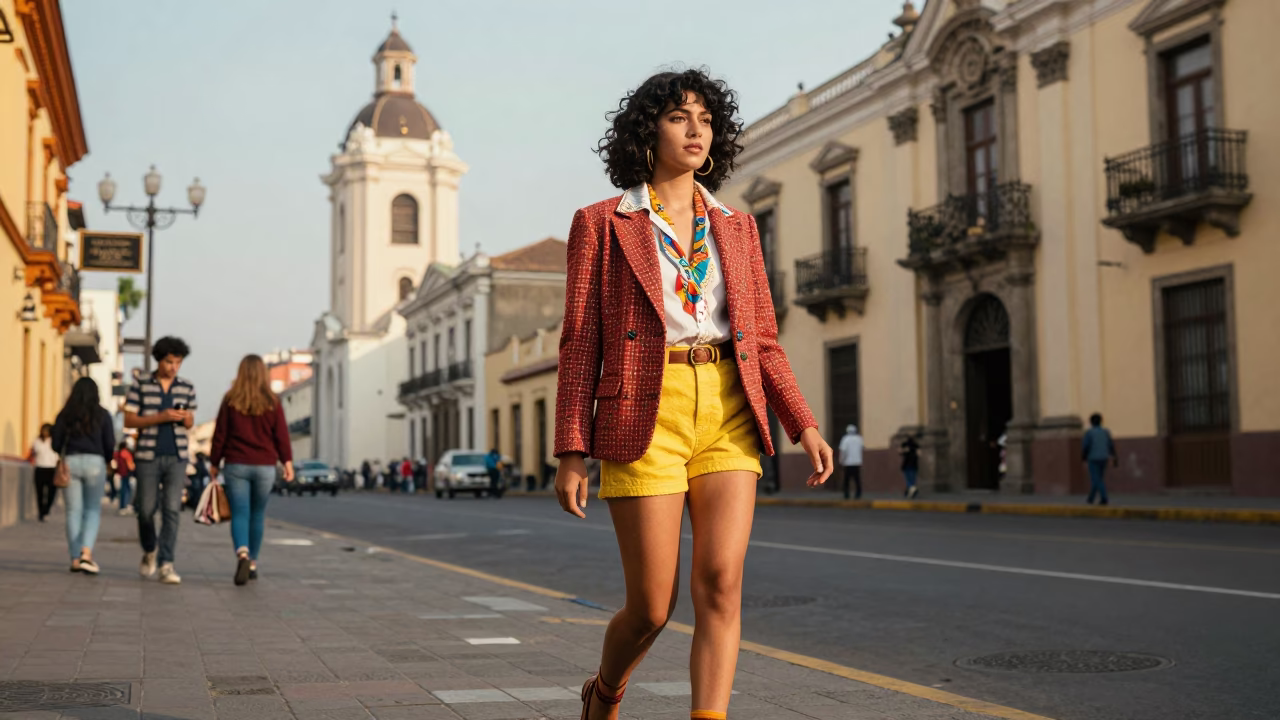 High Fashion 1980s Street Style in Lima Peru Late Morning in in Lima, Peru