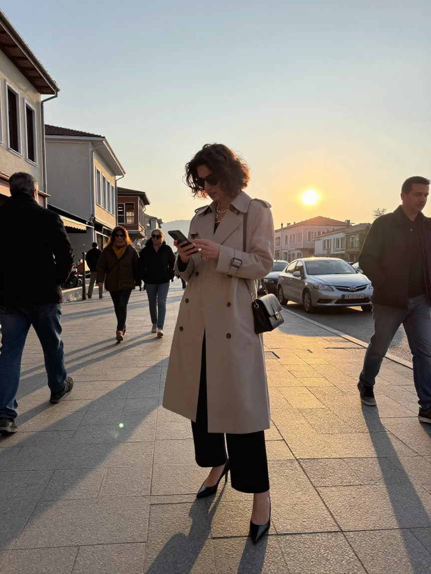 High Fashion 1990s Street Photography in Izmir Turkey Early Morning Light in in Izmir, Turkey