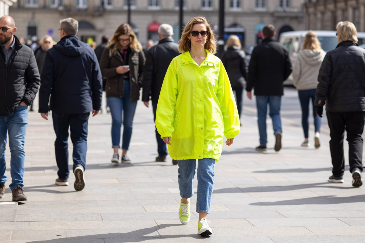 High Fashion 1990s Street Style in Liverpool United Kingdom Bright Midmorning Light in in Liverpool, United Kingdom