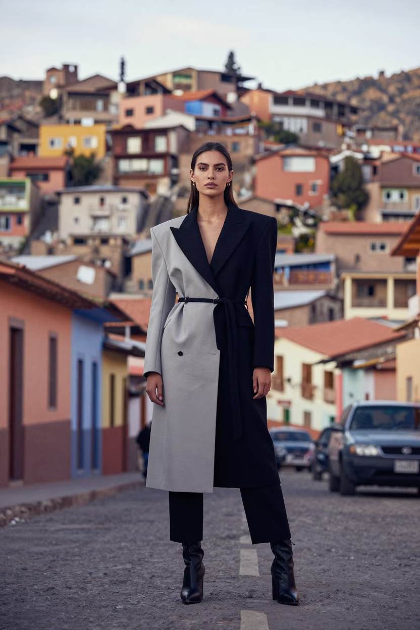 High Fashion Editorial in La Paz Bolivia Late Morning Urban Street Style in in La Paz, Bolivia