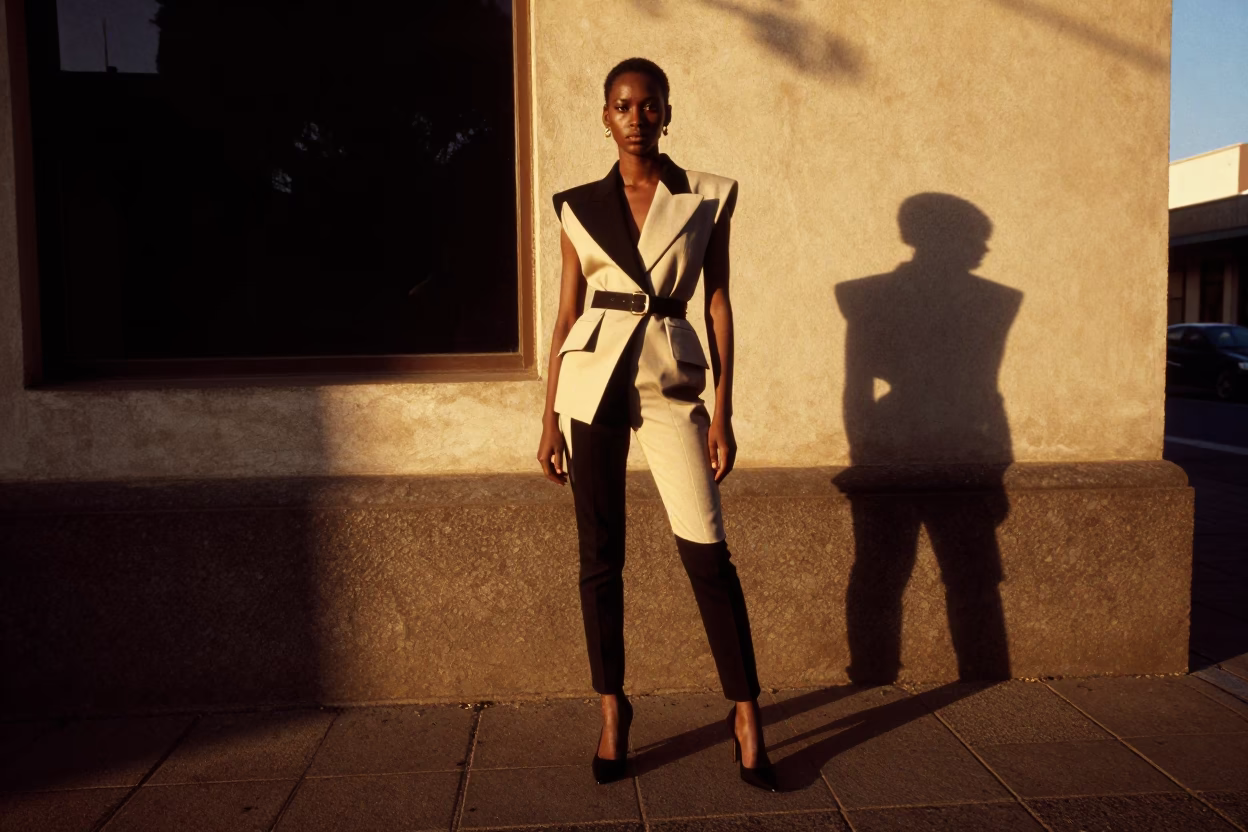 High Fashion Evening Portrait in Johannesburg with Window Light and Doormat Details in in Johannesburg, South Africa
