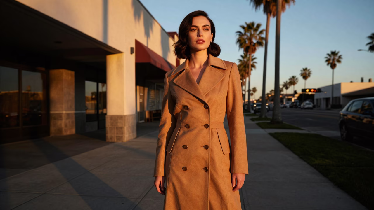 High Fashion Evening Portrait in San Diego California Honeyed Light in in San Diego, California, United States