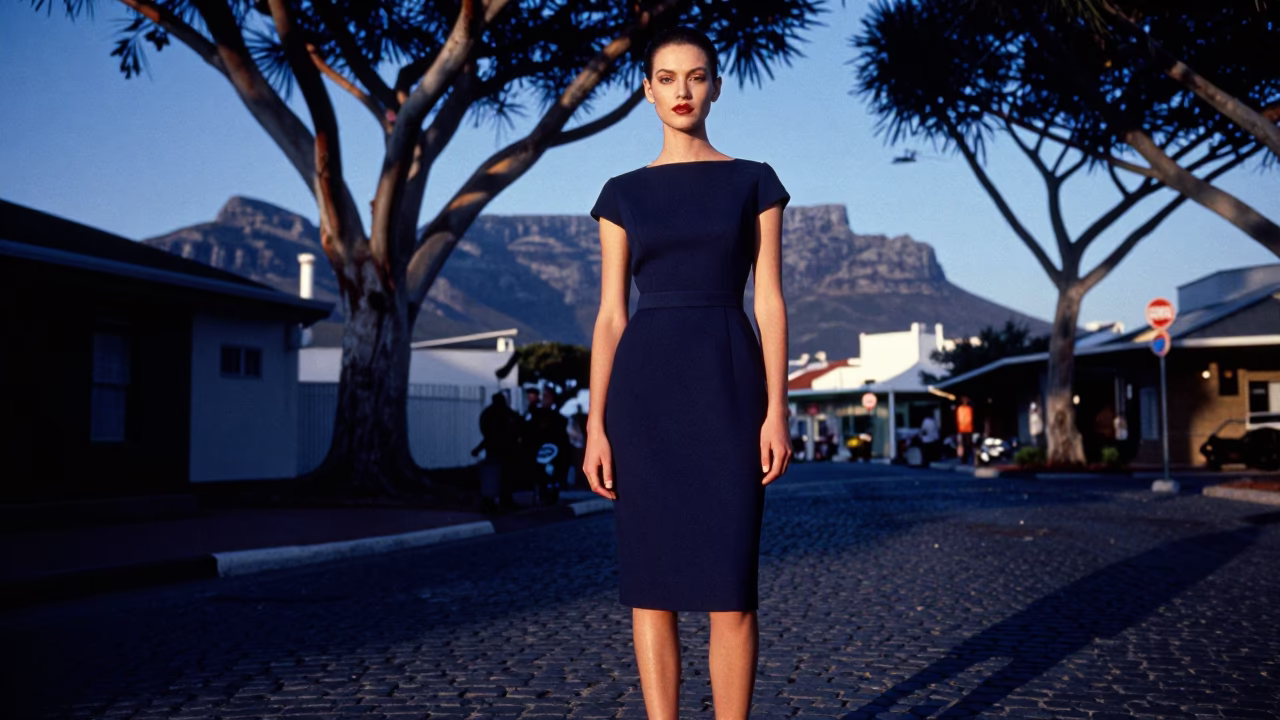 High Fashion Evening Portrait with Rainbow Eucalyptus in Cape Town Blue Hour in in Cape Town, South Africa
