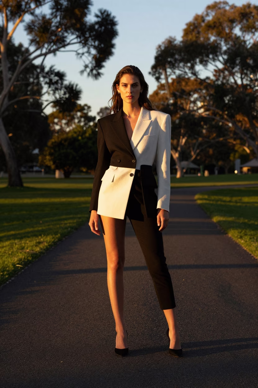 High Fashion Model Parklands at Golden Hour in Adelaide in in Adelaide, South Australia, Australia