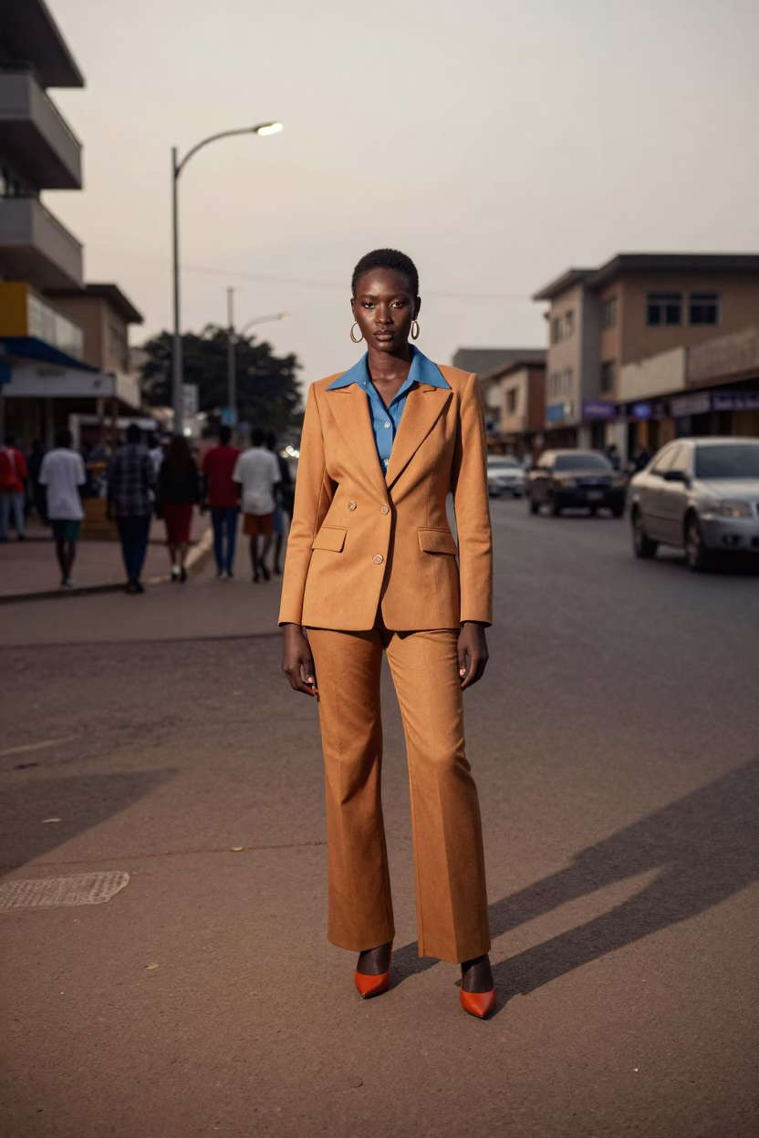 High Fashion Portrait in Accra Ghana Early Evening Street Style in in Accra, Ghana