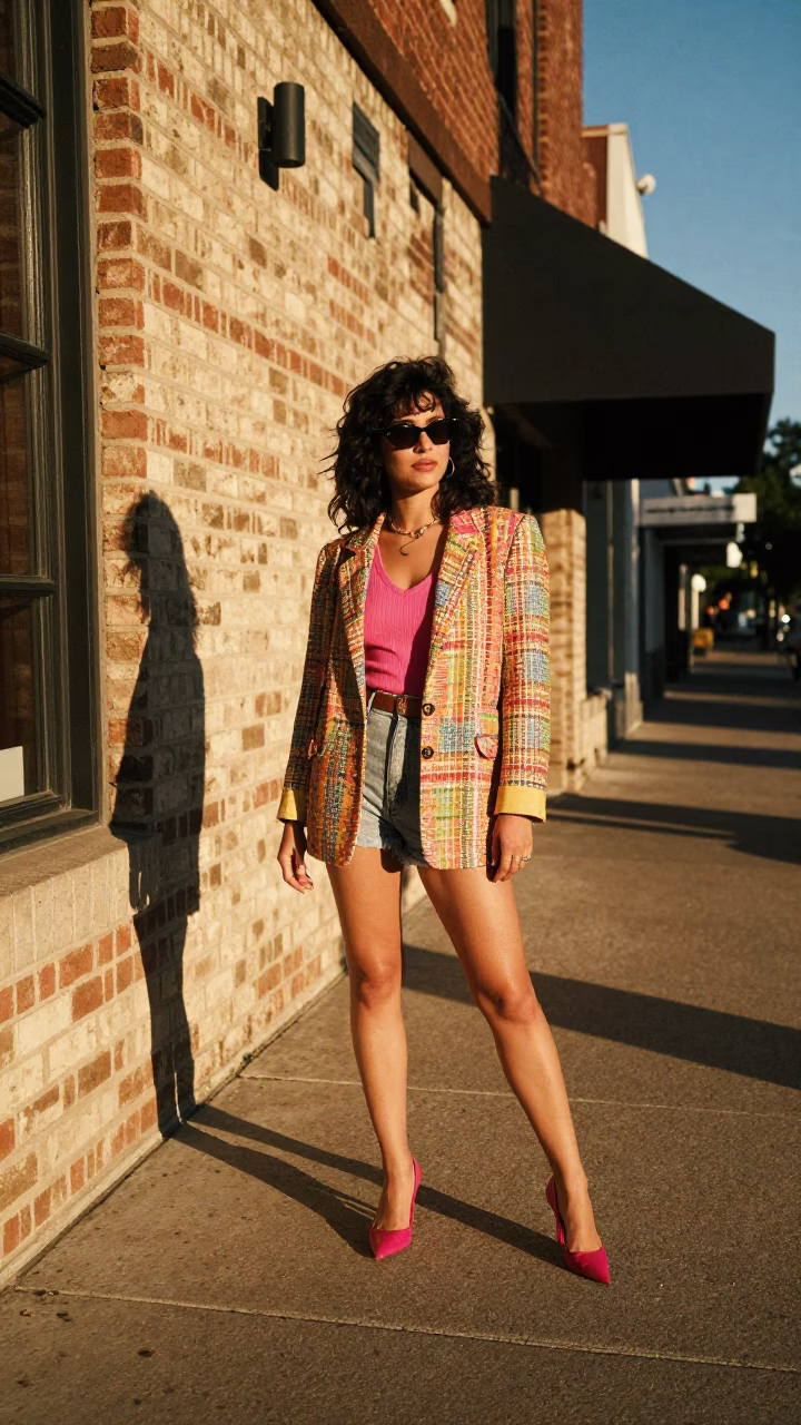 High Fashion Street Style Portrait in Austin Texas Late Afternoon Light in in Austin, Texas, United States
