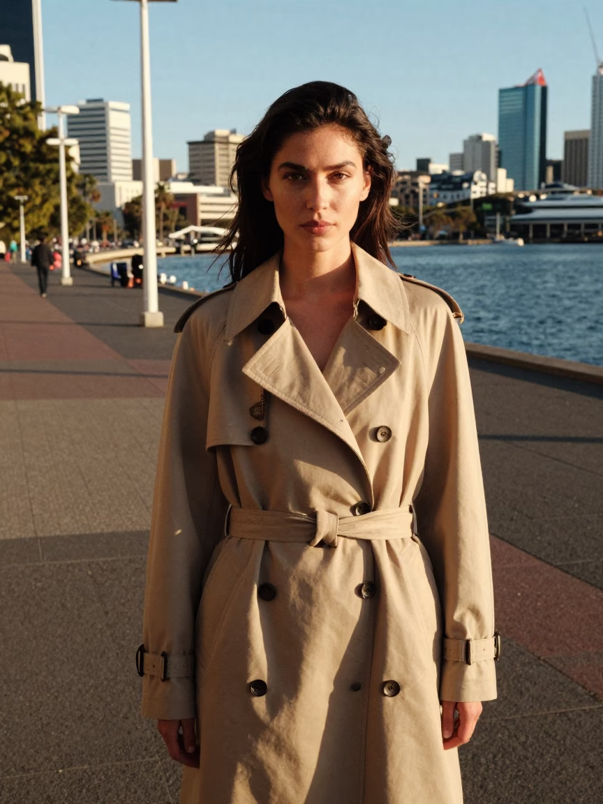 High Fashion Street Style Portrait in Perth Western Australia Early Afternoon Sunlight in in Perth, Western Australia, Australia