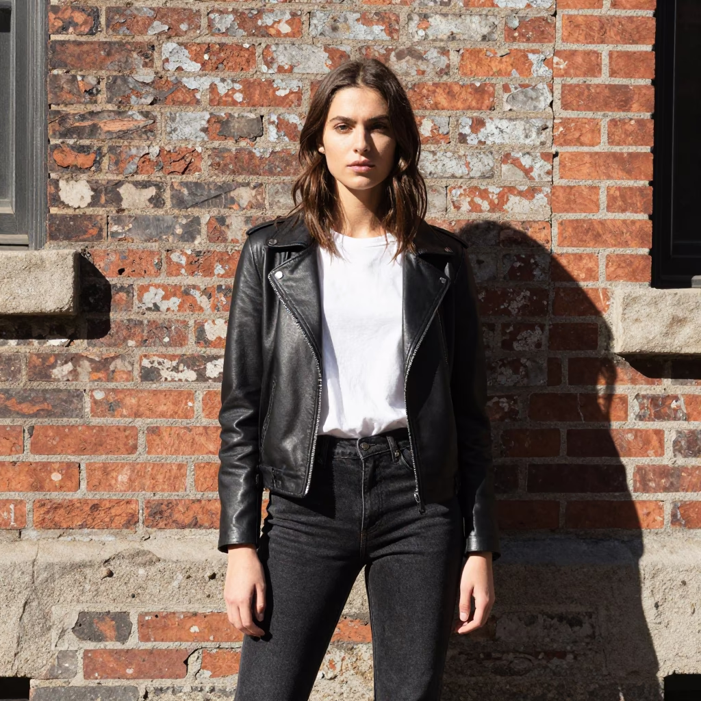 High Fashion Street Style Portrait in Philadelphia Noon Light in in Philadelphia, Pennsylvania, United States