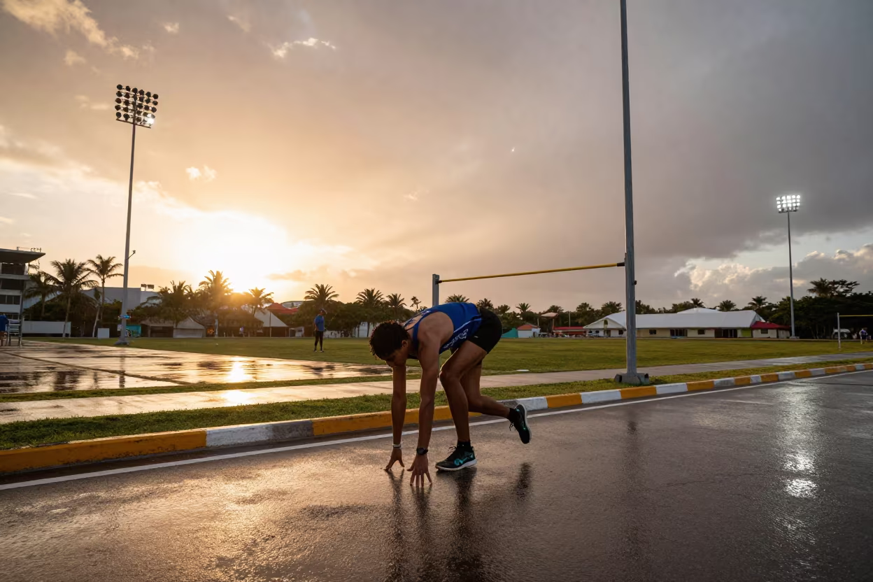High Jumper Sunset Run Playa del Carmen in at a roadside stop near Playa del Carmen