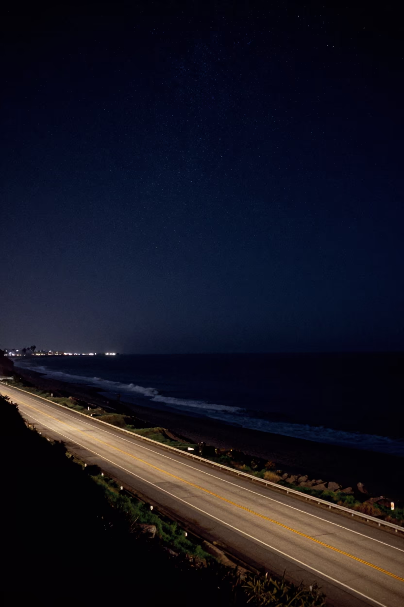 Highway View in San Diego at Late At Night Light in in San Diego, California, United States