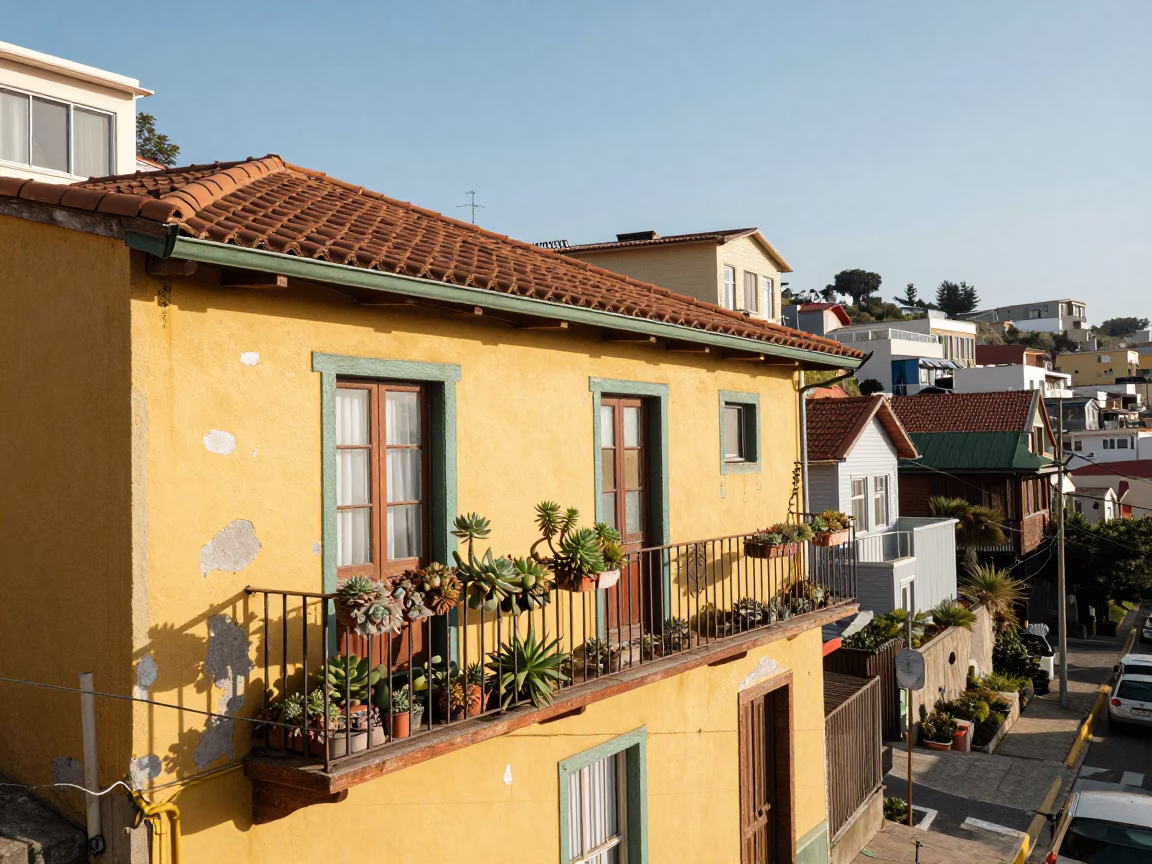 Hillside Architecture in Valparaiso in in Valparaiso, Chile
