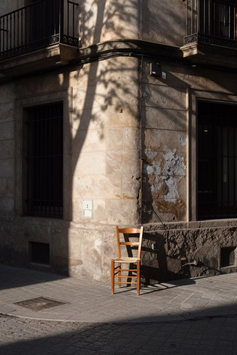 Hinge Details in Barcelona at The Early Afternoon Light in in Barcelona, Spain