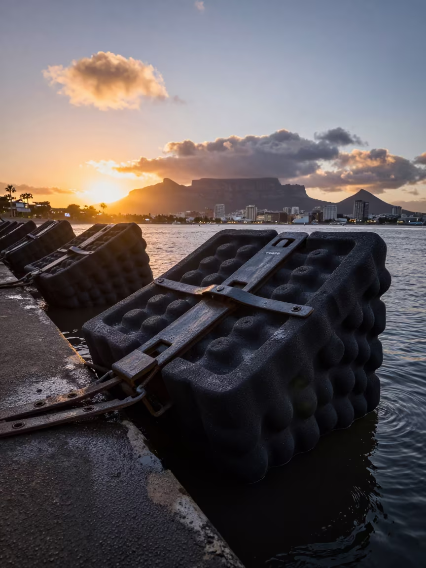 Hinge Housing King Tide Foam Second Sun in beside a storm surge barrier near Pietermaritzburg