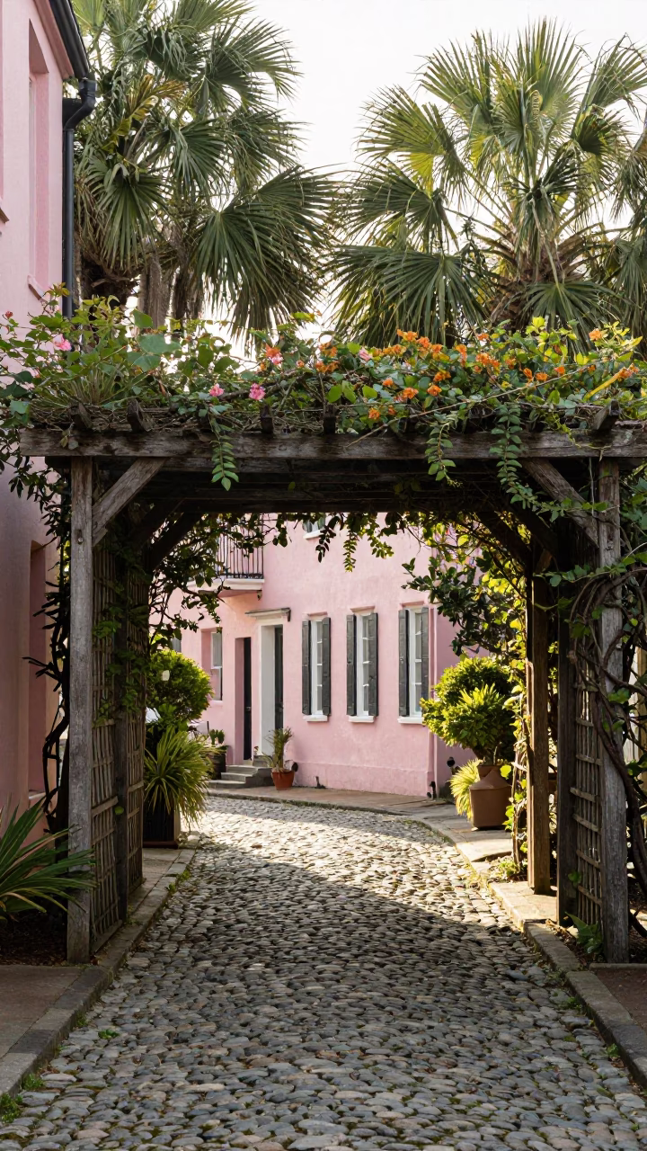 Historic District in Charleston at The Early Afternoon Light in in Charleston, South Carolina, United States