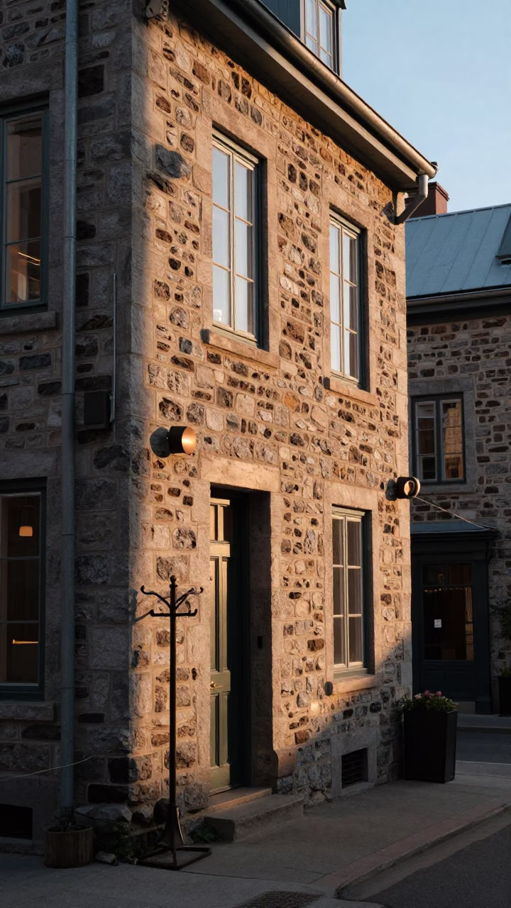 Historic District in Quebec City at The Late Afternoon Light in in Quebec City, Quebec, Canada