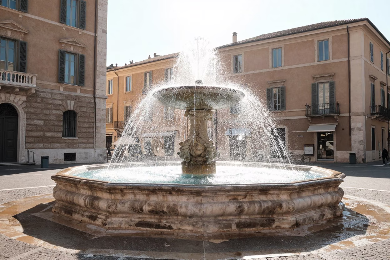 Historic Fountain in Nice at Late Morning Light in in Nice, France